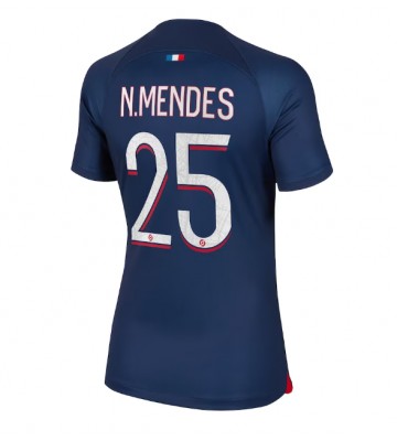 Paris Saint-Germain Nuno Mendes #25 Koszulka Podstawowych Kobiety 2023-24 Krótki Rękaw
